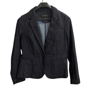 Banana Republic Size 8 Dark Wash Denim Blazer Single Button Closure